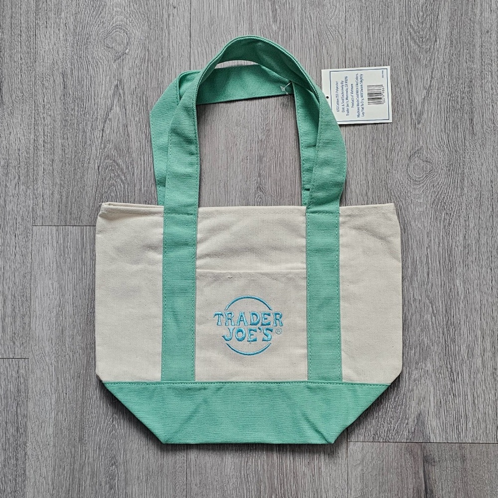 Trader Joe's Mini Pastel Canvas Tote Bag - Picture 7 of 8